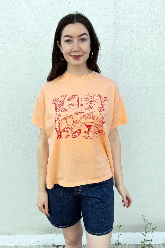 Comfortable Chic By Frankie - The Med T Shirt, Peach/Red