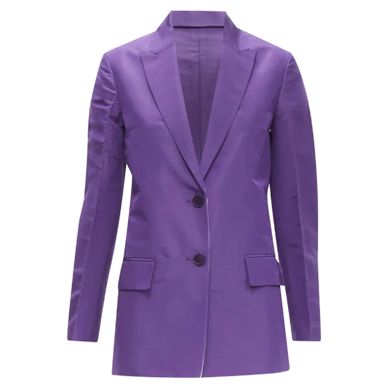 Polished Finish Valentino Garavani silk hidden waist drawstring blazer