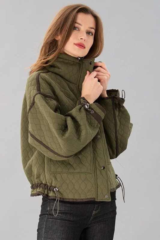 Relaxed Style Quilted Utility Jacket