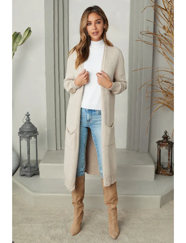 Chic & Cozy Apparel Ultra Cardigan, Earth Beige