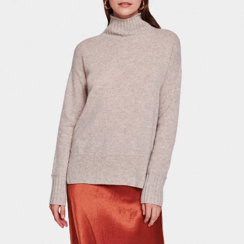 Hot Trends Cashmere Funnelneck Pullover (Sand Wisp Heather)