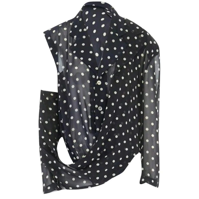 Timeless Elegant Comme Des Garcons polka dot dual layer draped ont blazer