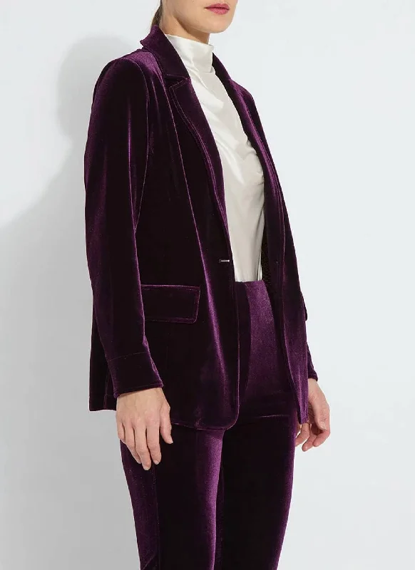 Embrace New Fashion Mercer Velvet Blazer In Royalty