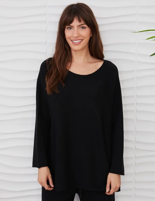 Eco Friendly Fashion Sale Italian Oversized Sweater, Black