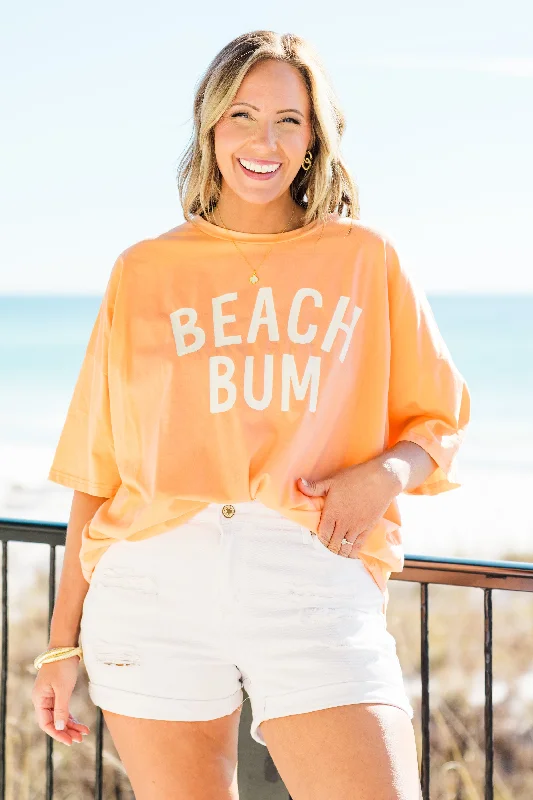 Fashionista Favorites Down By The Coast Boyfriend Tee, Neon Coral