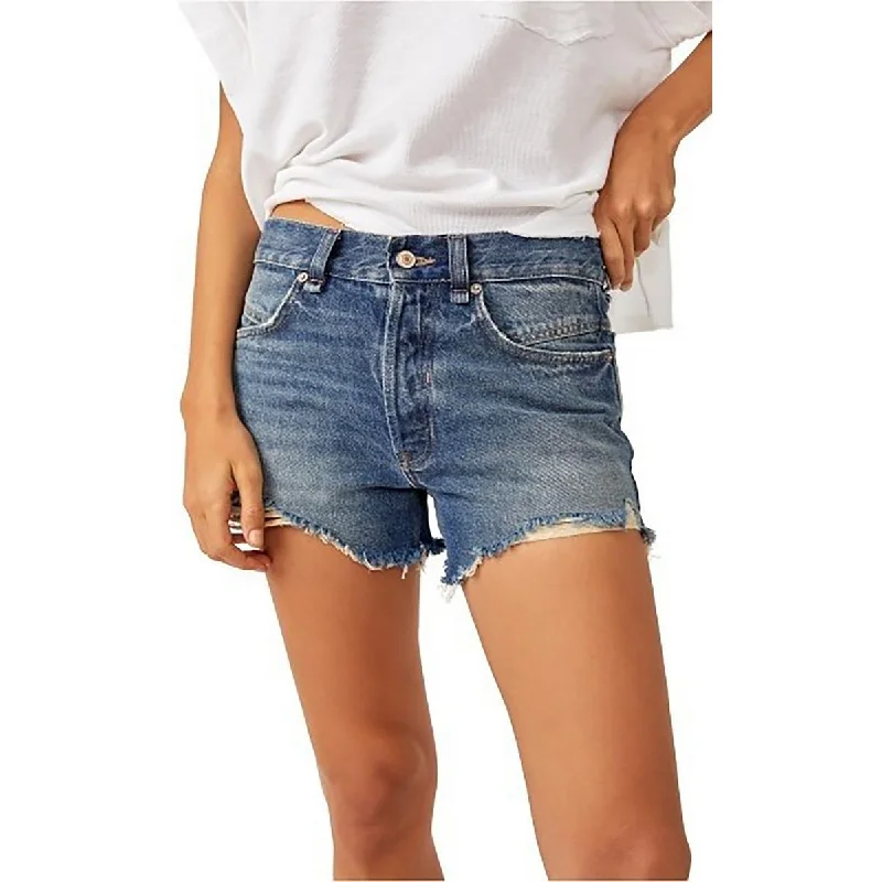 Best Sellers Womens Medium Wash Pocket Cutoff Shorts