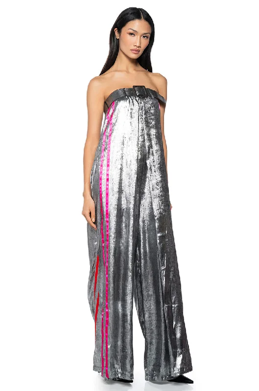 Odd Size Clearance Sale RUN THE SHOW METALLIC JUMPSUIT