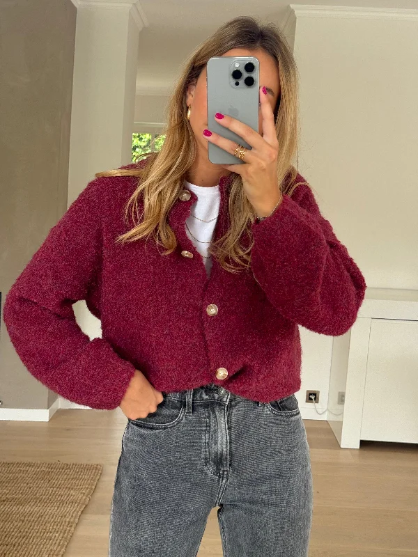 Limited Styles Burgundy Gemina Cardigan