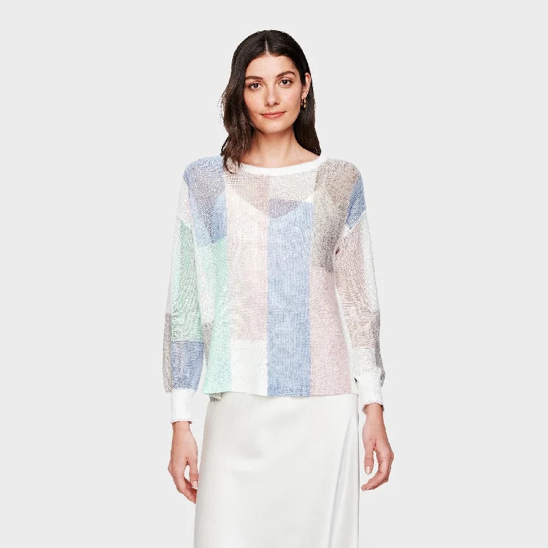 Get The Latest Trends Patchwork Crewneck Sweater (Pastel)