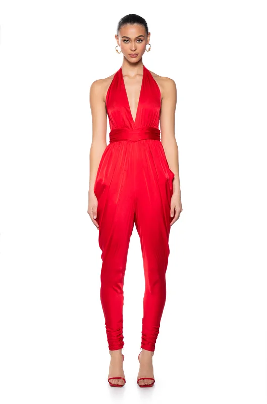 Trend Forward Threads CELESTE HALTER NECK JUMPSUIT