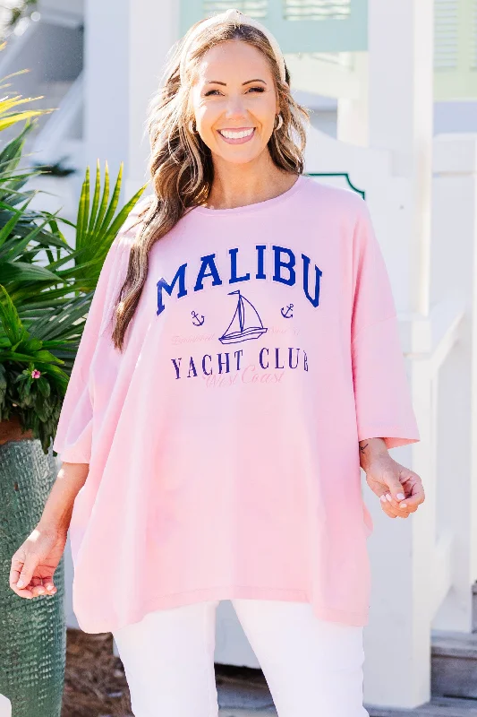 Wardrobe Refresh Malibu Yacht Club Boyfriend Tee, Dusty Pink