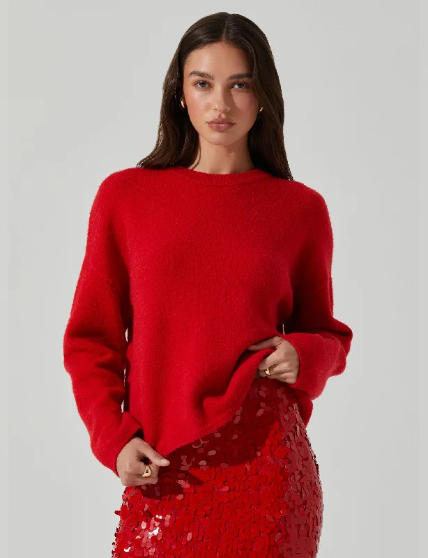 Comfort Meets Fashion Bowie Sweater, Red