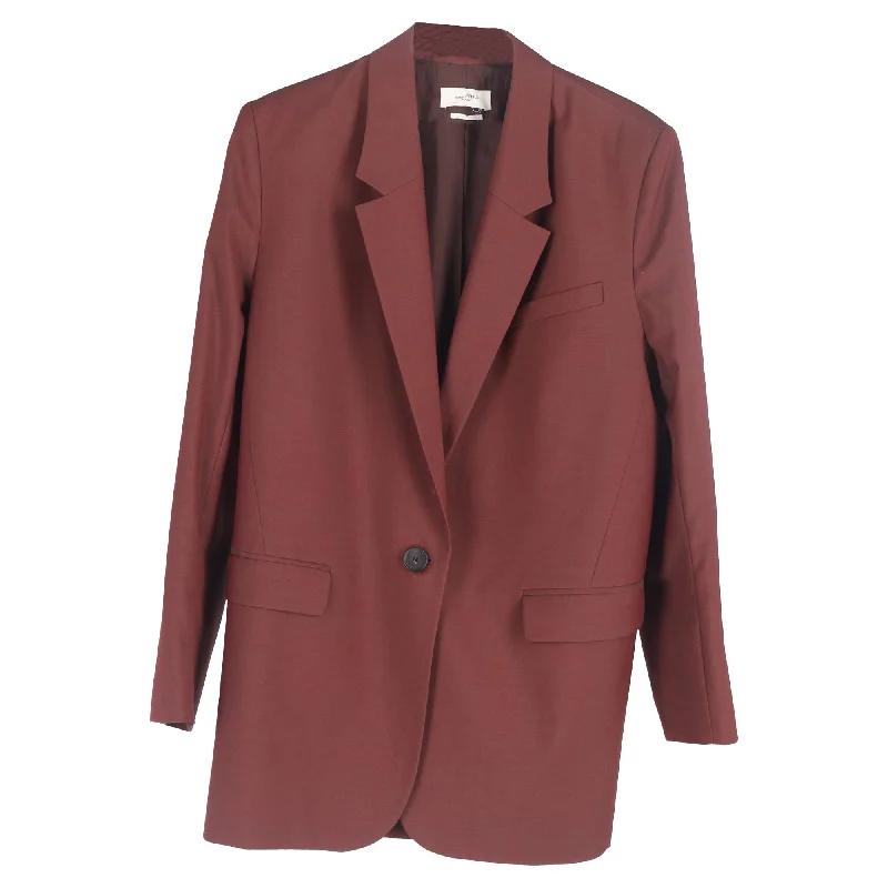 Trendy Styles Isabel Marant Etoile Single-Breasted Blazer and Trousers Set in Maroon Wool