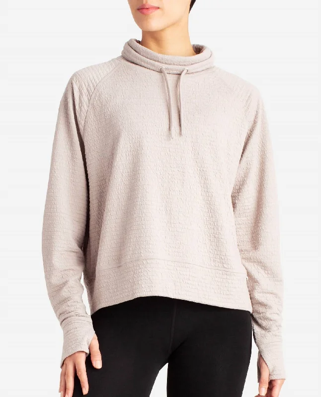 Casual Chic Textured Pullover Sweatshirt In Atmosphere