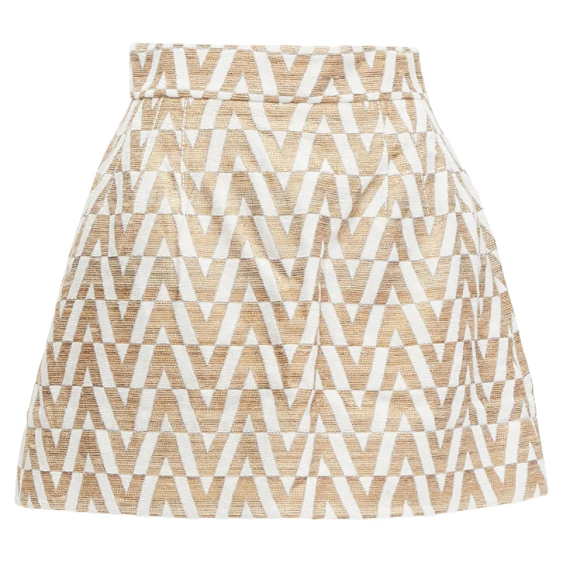 Sustainable Fashion Extravaganza Valentino Garavani V logo g monogram jacquard A-line mini skirt skort