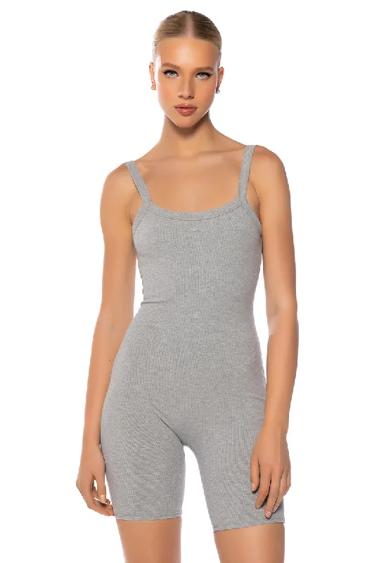 Dreamy Aesthetic JENNA CLASSIC SCOOP BACK ROMPER IN GREY