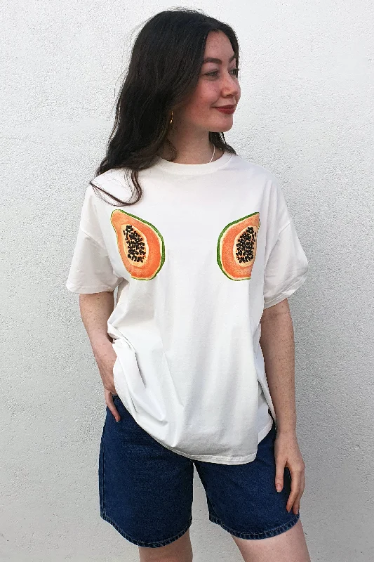 Odd Size Clearance Sale By Frankie - Papaya T Shirt, White