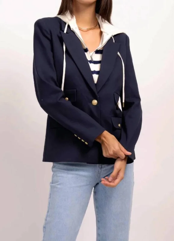 You'Ll Love Us Because Dawson Nautical Stripe Dickie Blazer In Navy