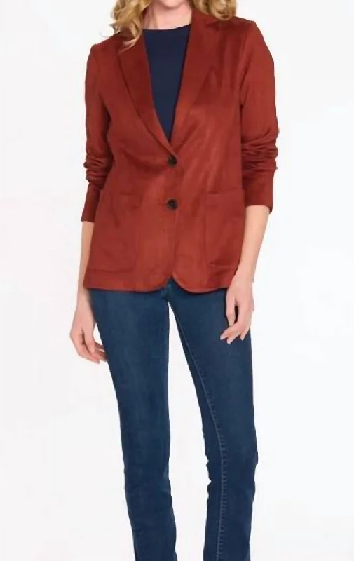 Chic And Trendy Blazer In Terracotta