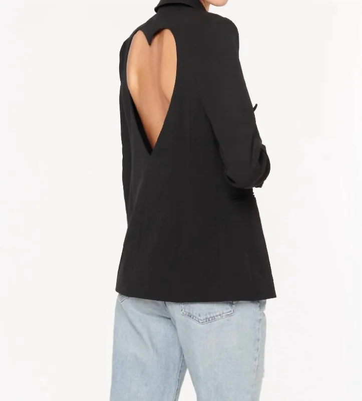 Subtle Sophistication Women's Yoon Heart Cut Out Blazer In Black