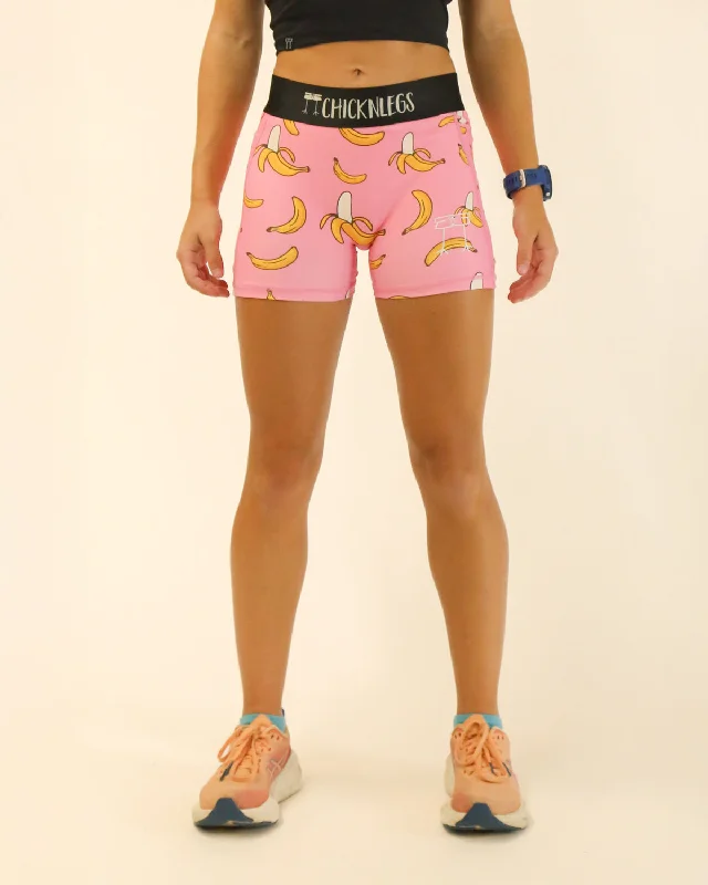 Everyday Wear Women's Pink Bananas 3" Compression Shorts