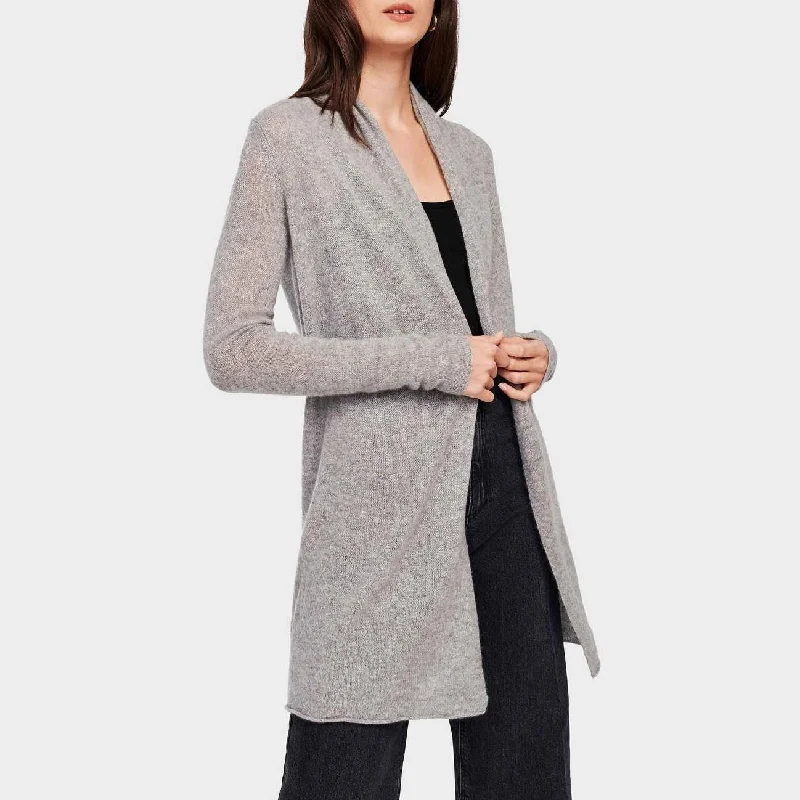 Fashion Forward Essentials Cashmere Trapeze Cardigan (Misty Grey)