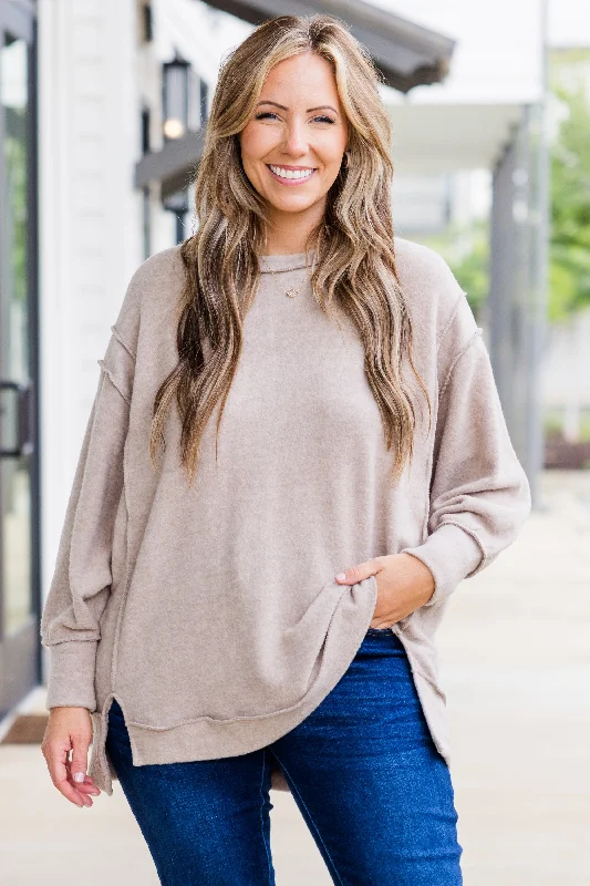 Style Breakthroughs Say Hello Sweater, Ash Mocha