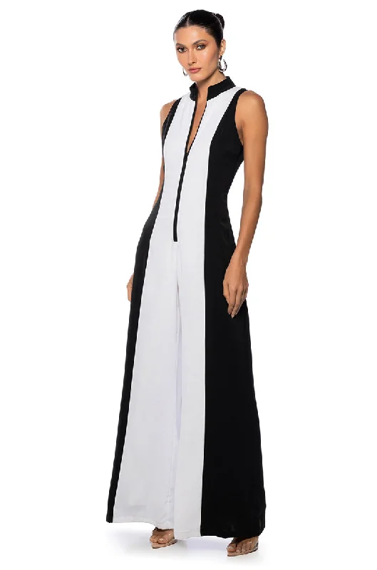 Fashion For Every Occasion ERYN PANELED SLEEVELESS JUMPSUIT