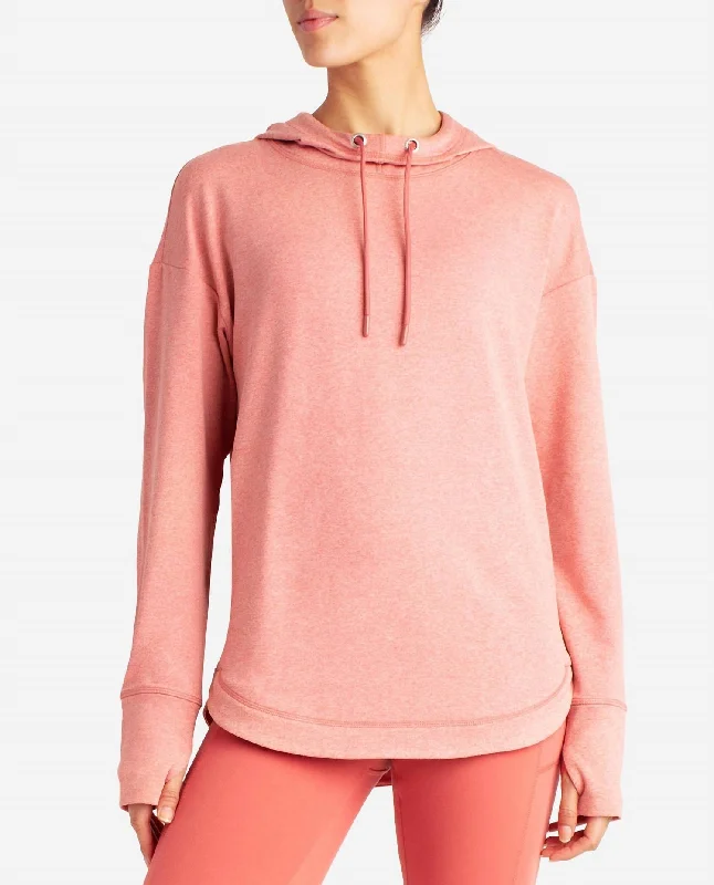 Casual Chic Lotus Popover Hoodie In Terra Cotta Heather