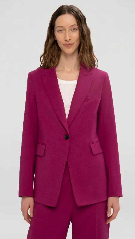 Daily Deals Single Button Blazer in Seasonless Wool | Magenta