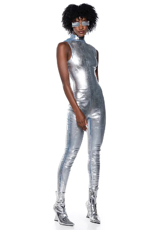 Trendy Styles CHROME LOVE METALLIC JUMPSUIT