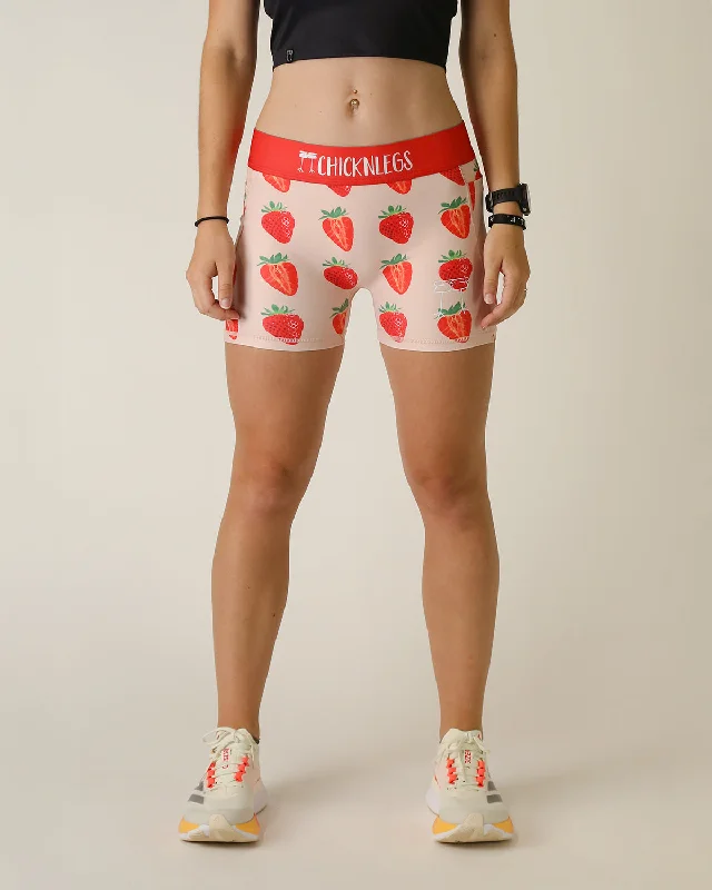 Feminine Charm Women's Strawberry Szn 3" Compression Shorts