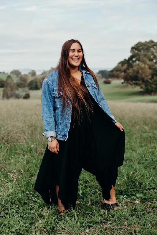 Everyday Wear True Black Tie Up Jumpsuit