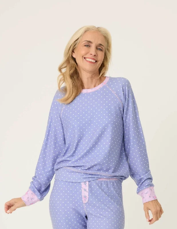 Fashion Sale Women's Long Sleeve Jammie Shirt - Rose Garden