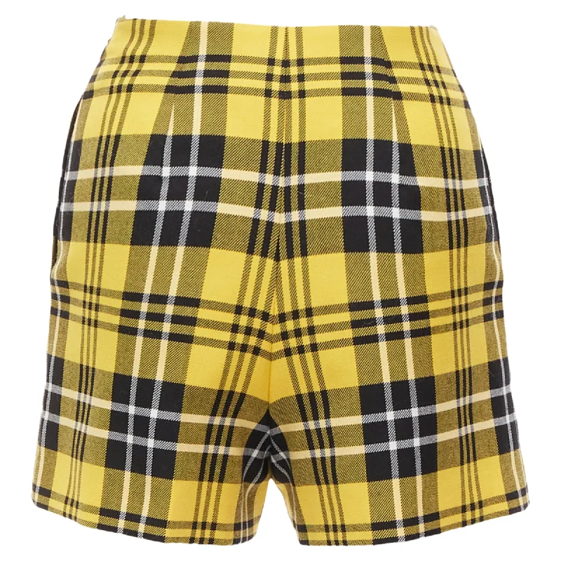 Limited Styles Christian Dior Plaid Virgin Wool High Waisted Wide Shorts