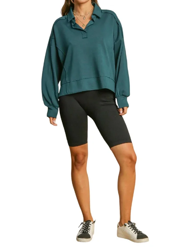 Seasonal Sale Luxe Knit Sweatshirt In Seaweed