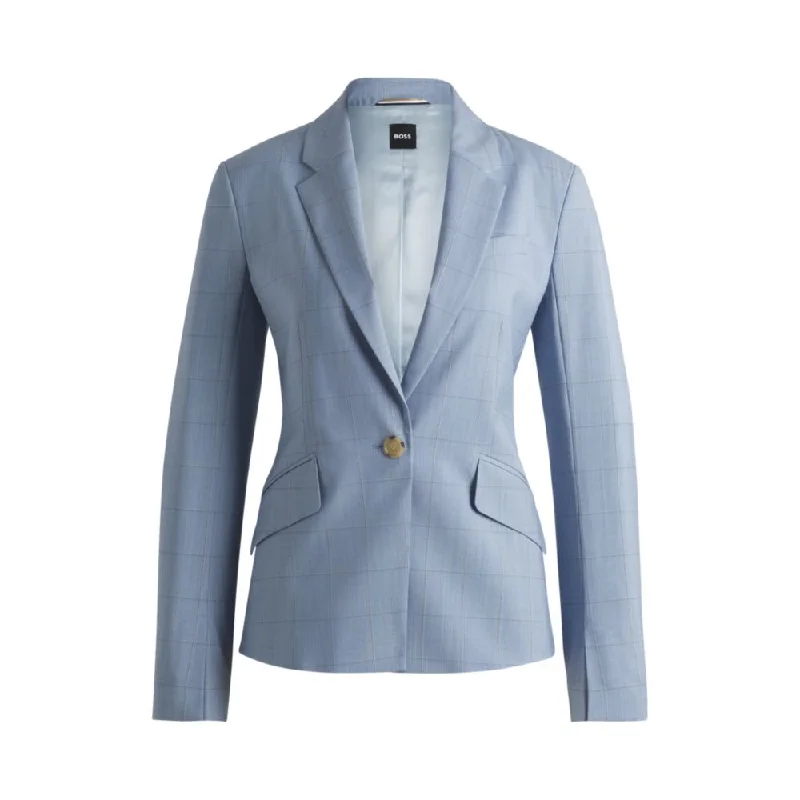 Women's Fashion Hotspots Slim-fit blazer in checked wool