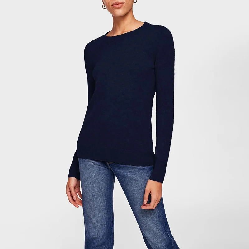 Seasonal Trends Essential Cashmere Crewneck (Deep Navy)