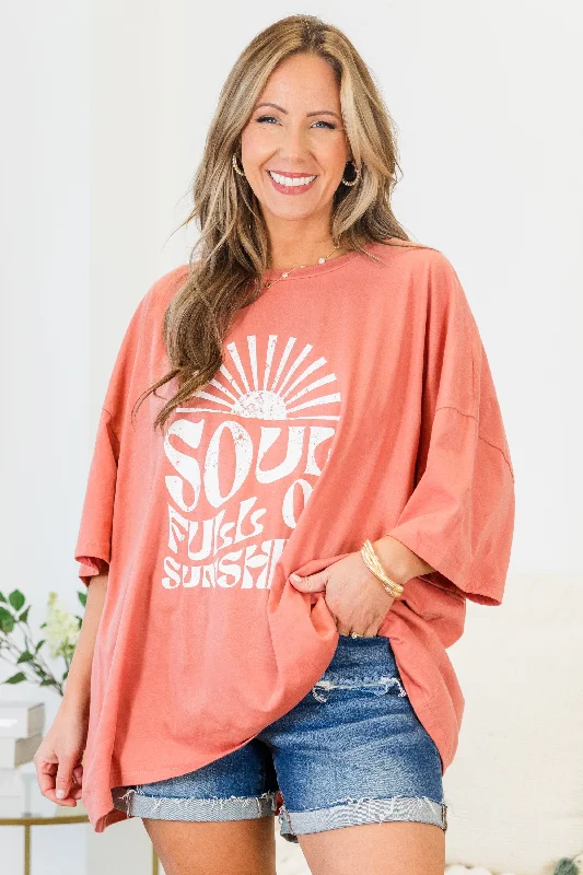 Vibrant Femme Fashion Soulshine Boyfriend Tee, Ash Rose