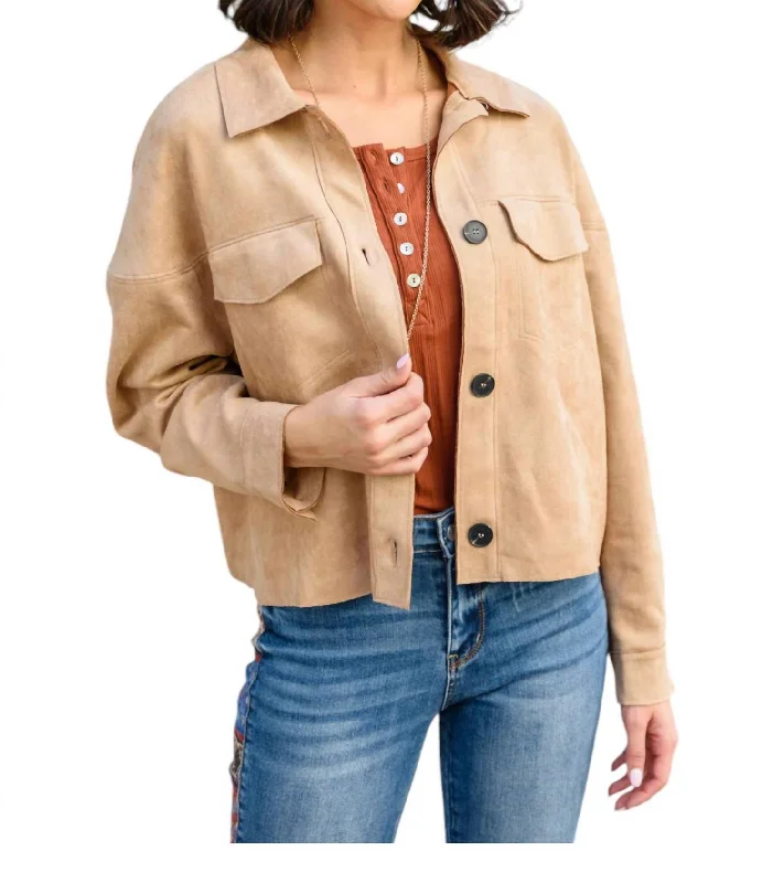 Elegant Clothing Hometown Visit Jacket In Tan