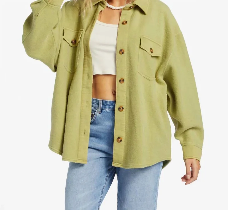 Shop Our Looks Anytime Shacket Jacket In Avo