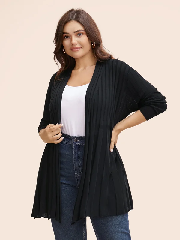 The Latest Fashion Trends Plain Textured Kimono Collar Cardigan