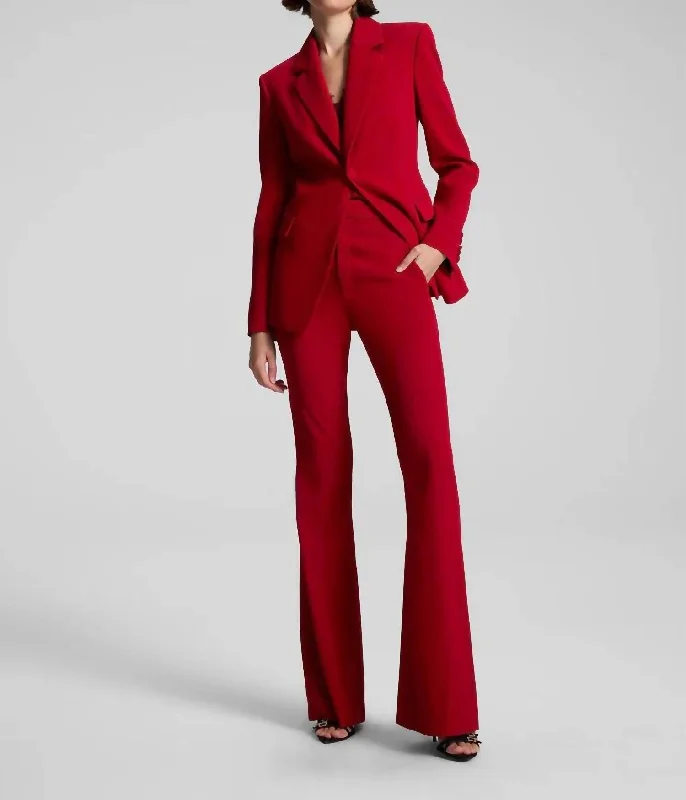 Chic And Edgy Elza Tailored Jacket In Really Red