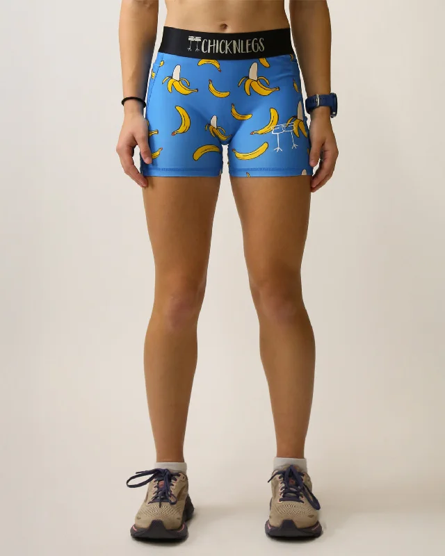 Women’S Urban Fashion Women's Blue Bananas 3" Compression Shorts