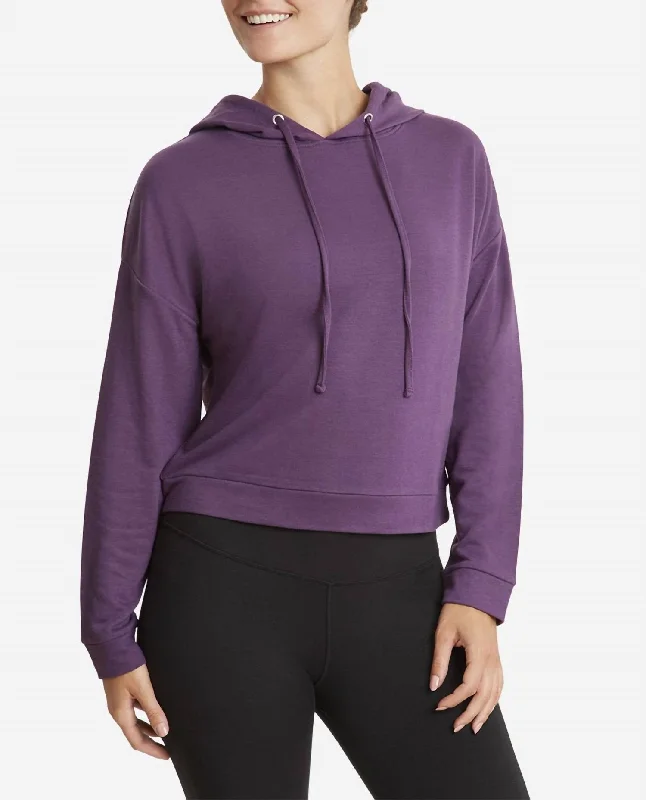 Contemporary Elegance Cropped French Terry Hoodie In Cosmos