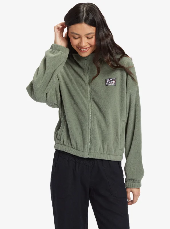 Versatile Outfits Dawn To Dusk Full Zip Fleece - Agave Green