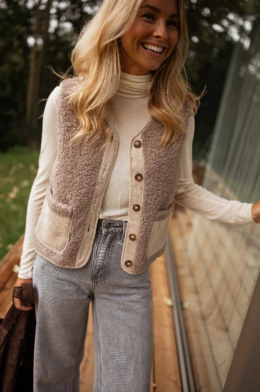 Trend Alert Taupe Ghislain Sleeveless Cardigan